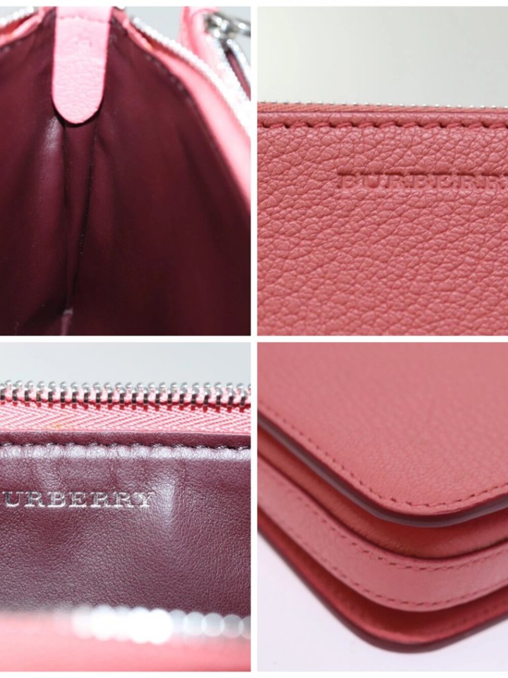 BURBERRY Shoulder Bag Leather Pink Auth - Picture 14 of 16